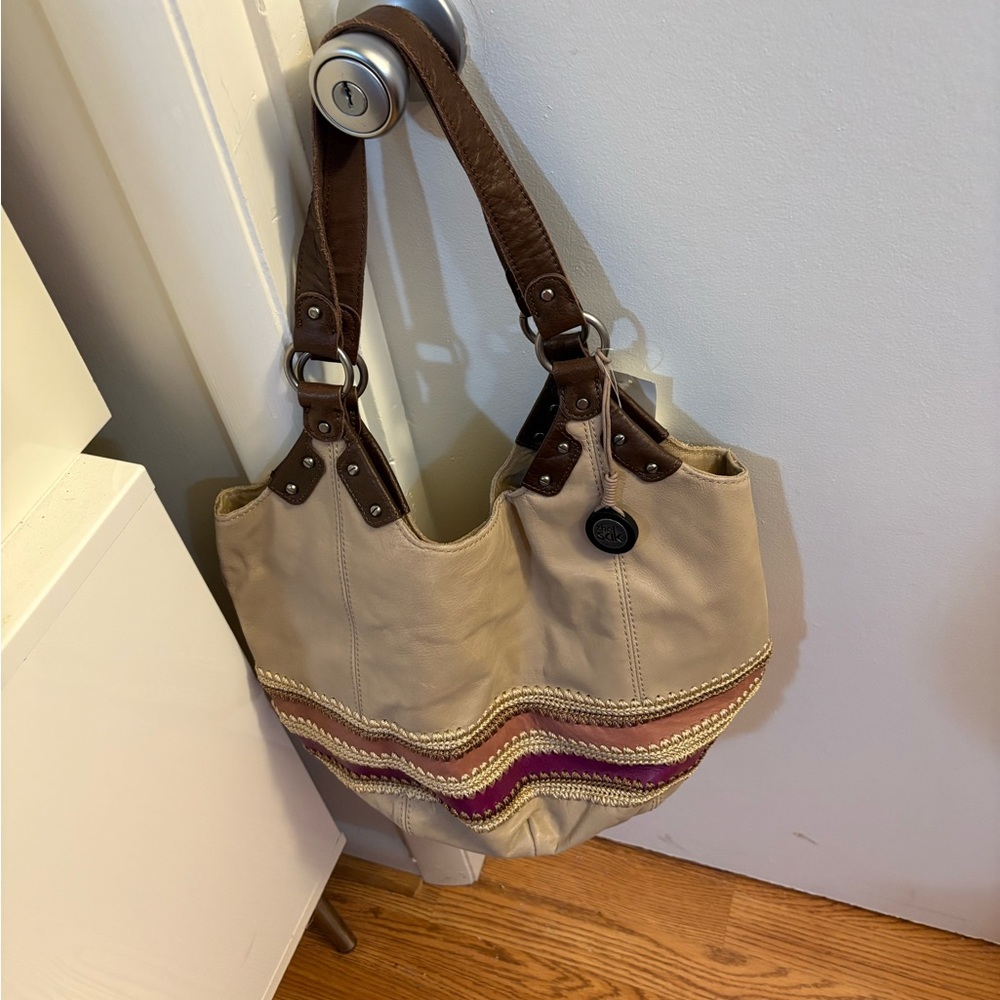 NWT The Sak Stylish Beige and Brown Leather Women's Bag